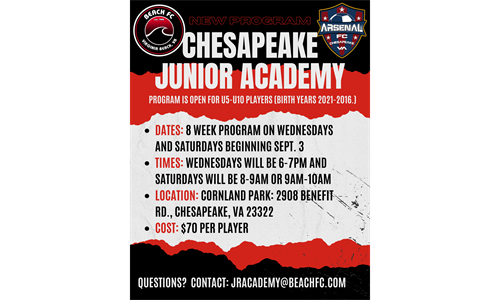 2025 Registration Open for Chesapeake Junior Academy